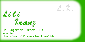 lili kranz business card